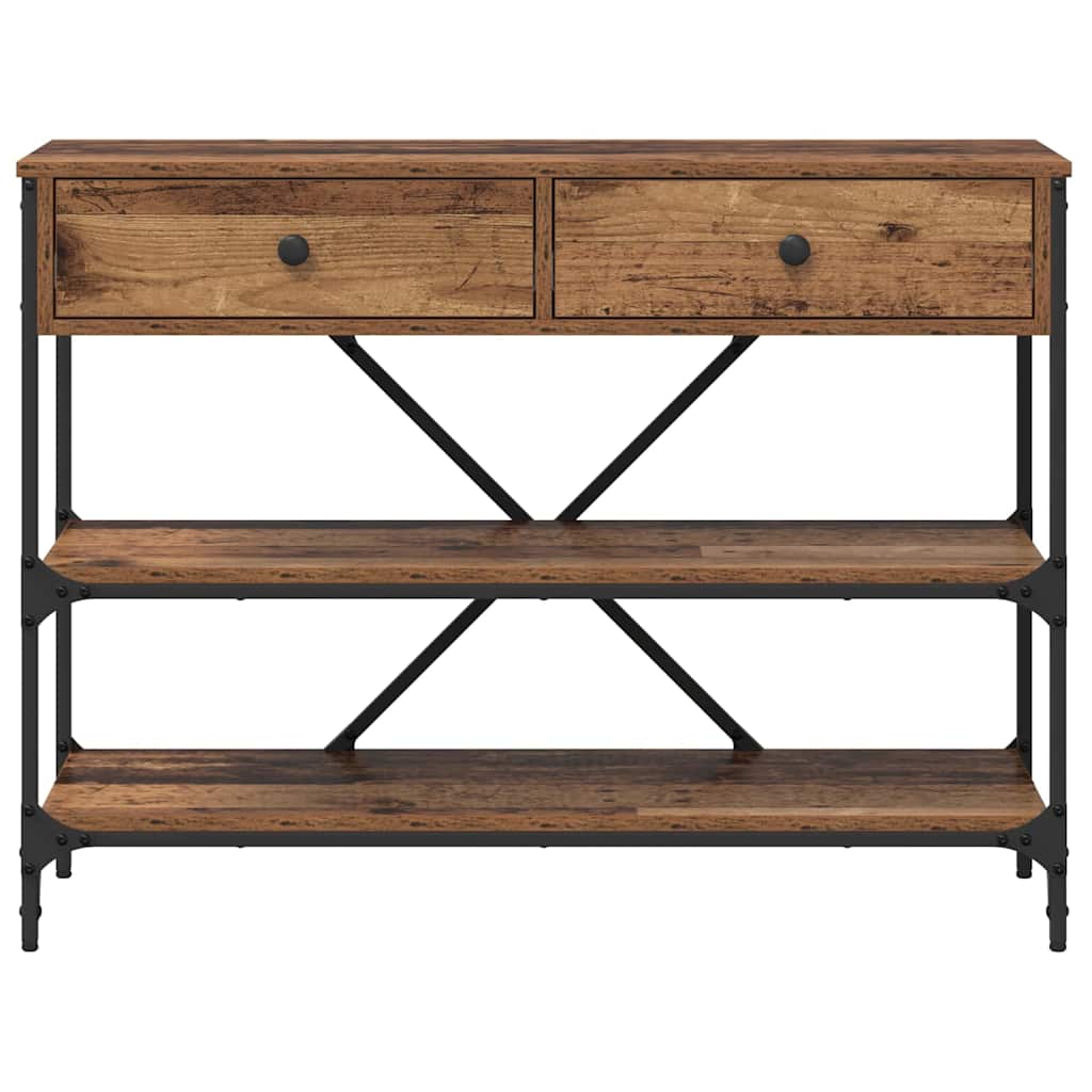 vidaXL Console Table with Drawer Brown 100 x 34.5 x 75 cm Wood