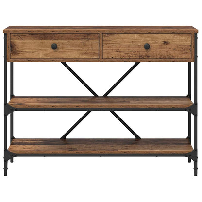 vidaXL Console Table with Drawer Brown 100 x 34.5 x 75 cm Wood