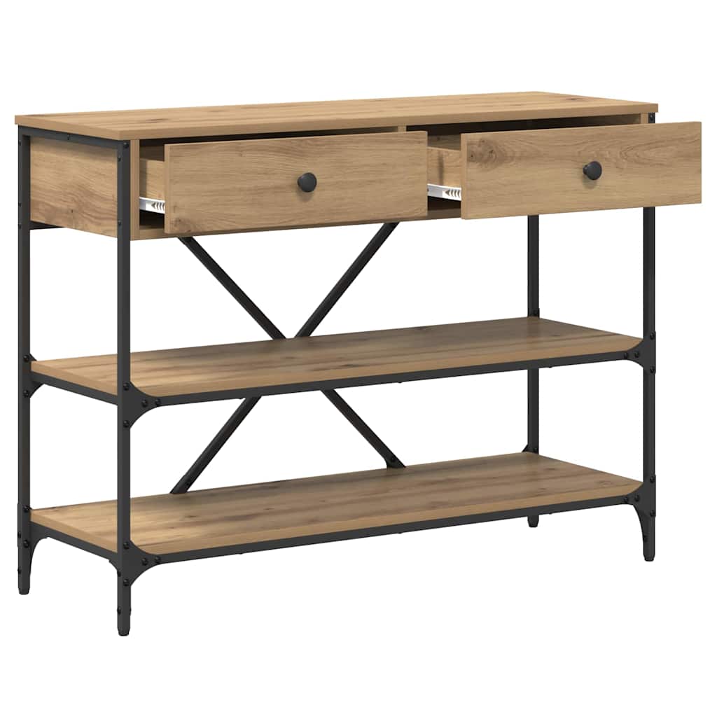 vidaXL Console Table with Drawer Brown 100 x 34.5 x 75 cm Wood