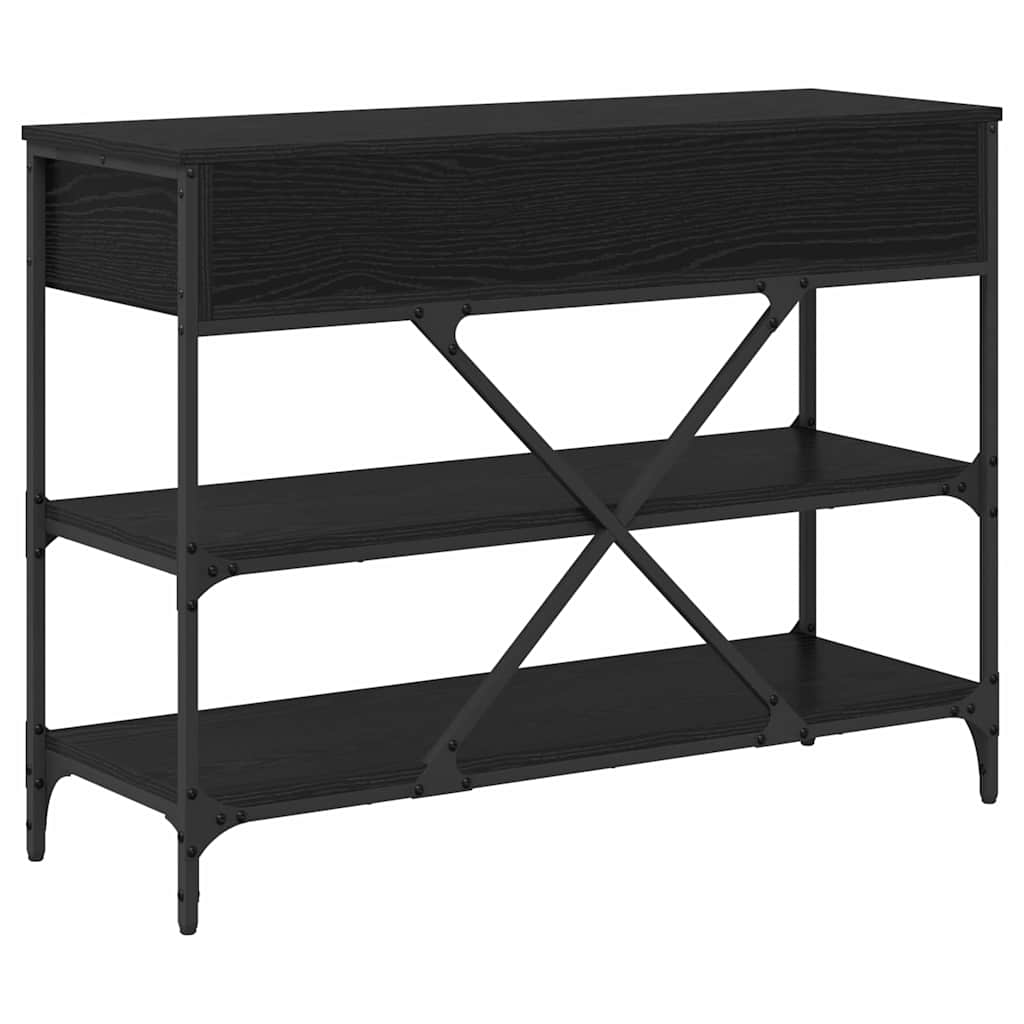 vidaXL Console Table with Drawer Black Oak 100 x 34.5 x 75 cm Wood