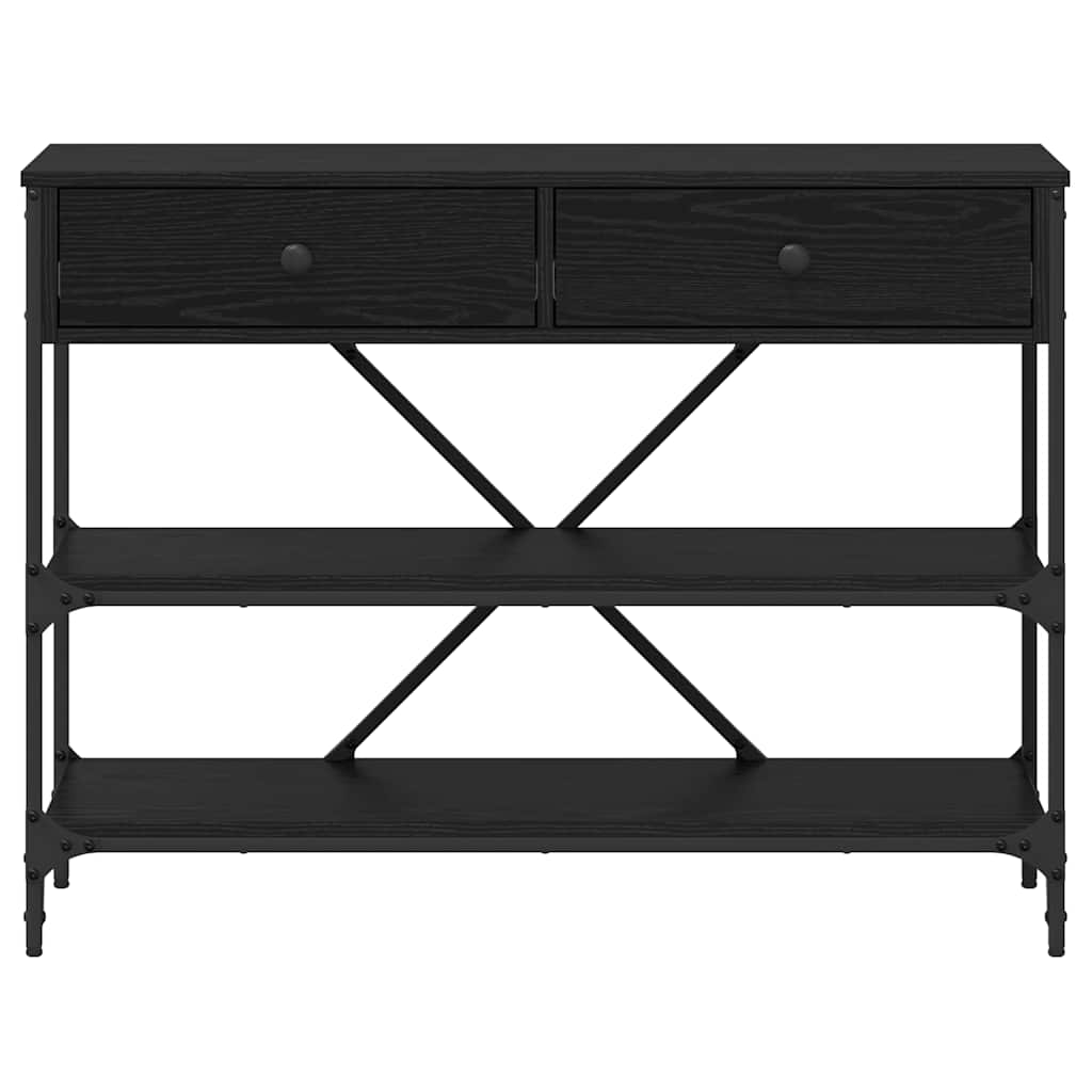 vidaXL Console Table with Drawer Black Oak 100 x 34.5 x 75 cm Wood