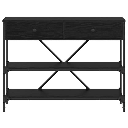 vidaXL Console Table with Drawer Black Oak 100 x 34.5 x 75 cm Wood
