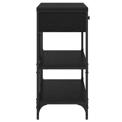 vidaXL Console Table with Drawer Black Oak 100 x 34.5 x 75 cm Wood