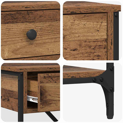 vidaXL Console Table with Drawer Brown 75 x 34.5 x 75 cm Wood
