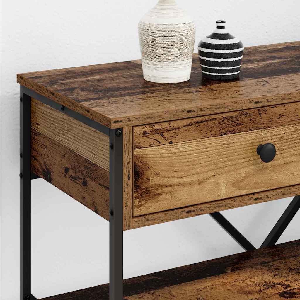 vidaXL Console Table with Drawer Brown 75 x 34.5 x 75 cm Wood