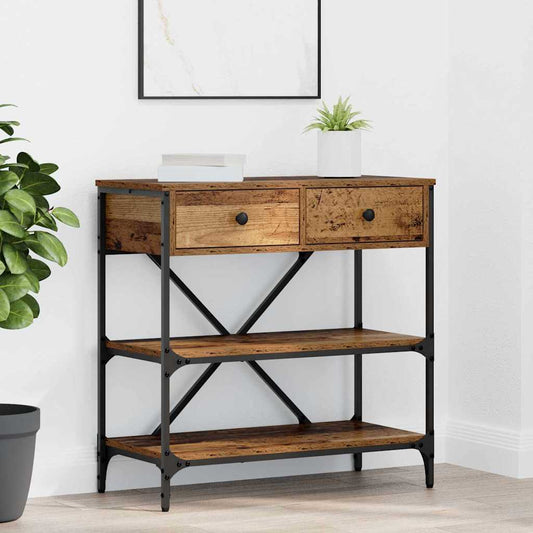 vidaXL Console Table with Drawer Brown 75 x 34.5 x 75 cm Wood