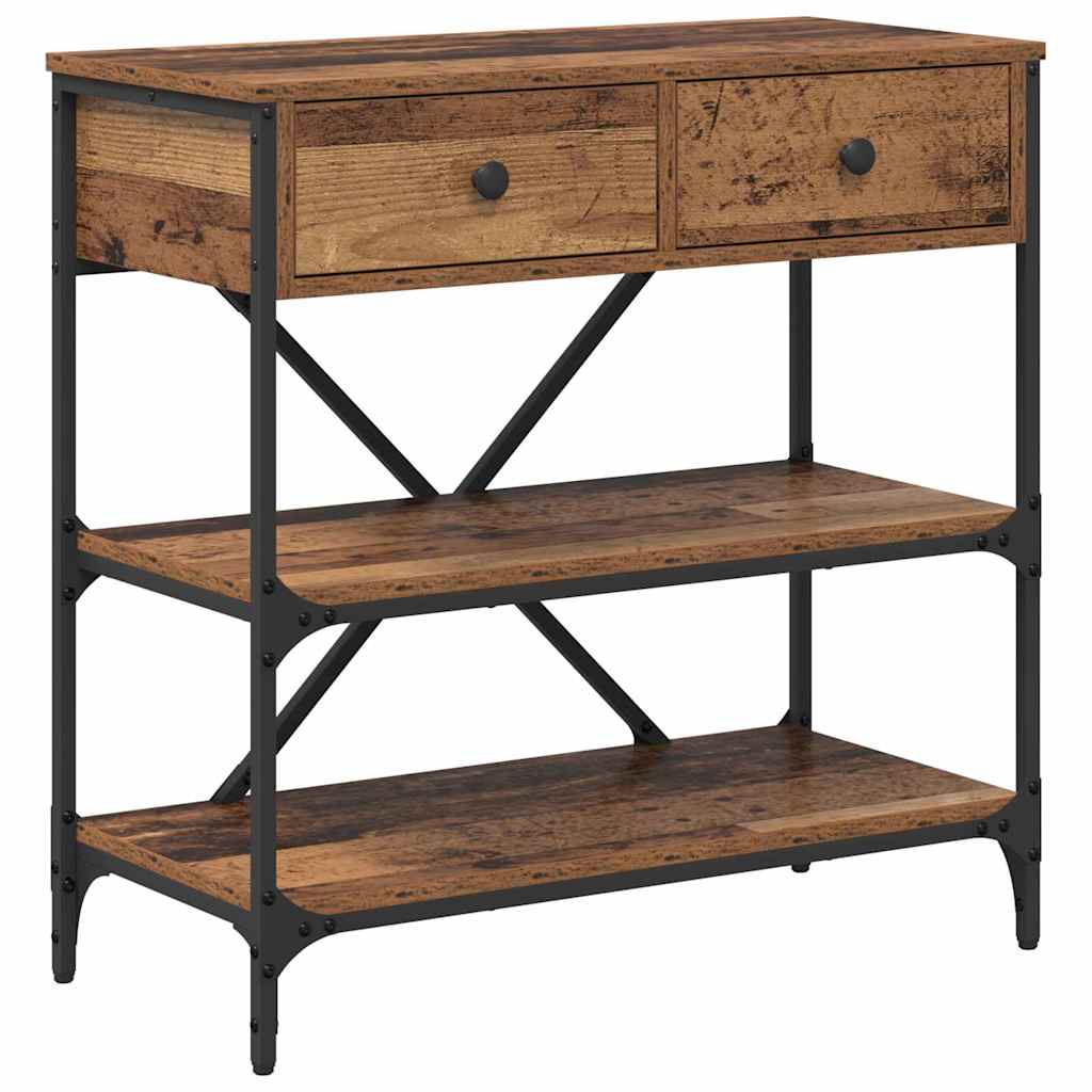 vidaXL Console Table with Drawer Brown 75 x 34.5 x 75 cm Wood