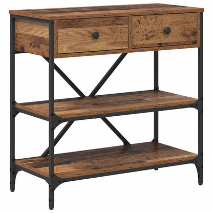 vidaXL Console Table with Drawer Brown 75 x 34.5 x 75 cm Wood