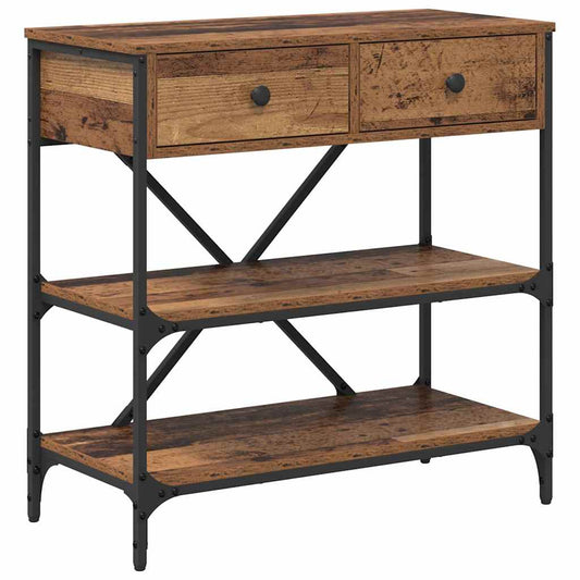 vidaXL Console Table with Drawer Brown 75 x 34.5 x 75 cm Wood