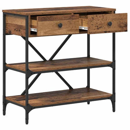 vidaXL Console Table with Drawer Brown 75 x 34.5 x 75 cm Wood