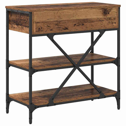 vidaXL Console Table with Drawer Brown 75 x 34.5 x 75 cm Wood