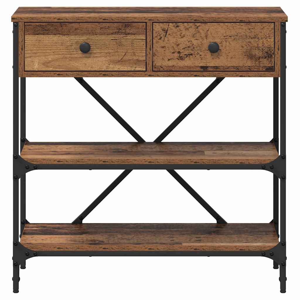 vidaXL Console Table with Drawer Brown 75 x 34.5 x 75 cm Wood