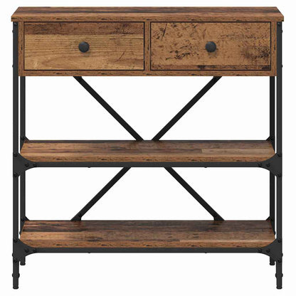 vidaXL Console Table with Drawer Brown 75 x 34.5 x 75 cm Wood
