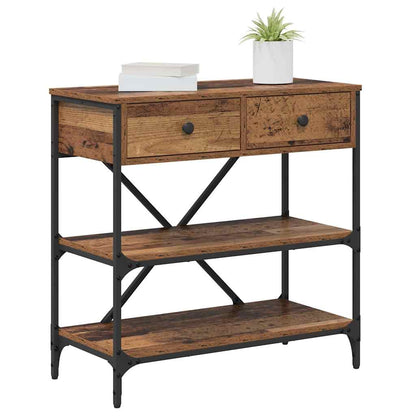 vidaXL Console Table with Drawer Brown 75 x 34.5 x 75 cm Wood