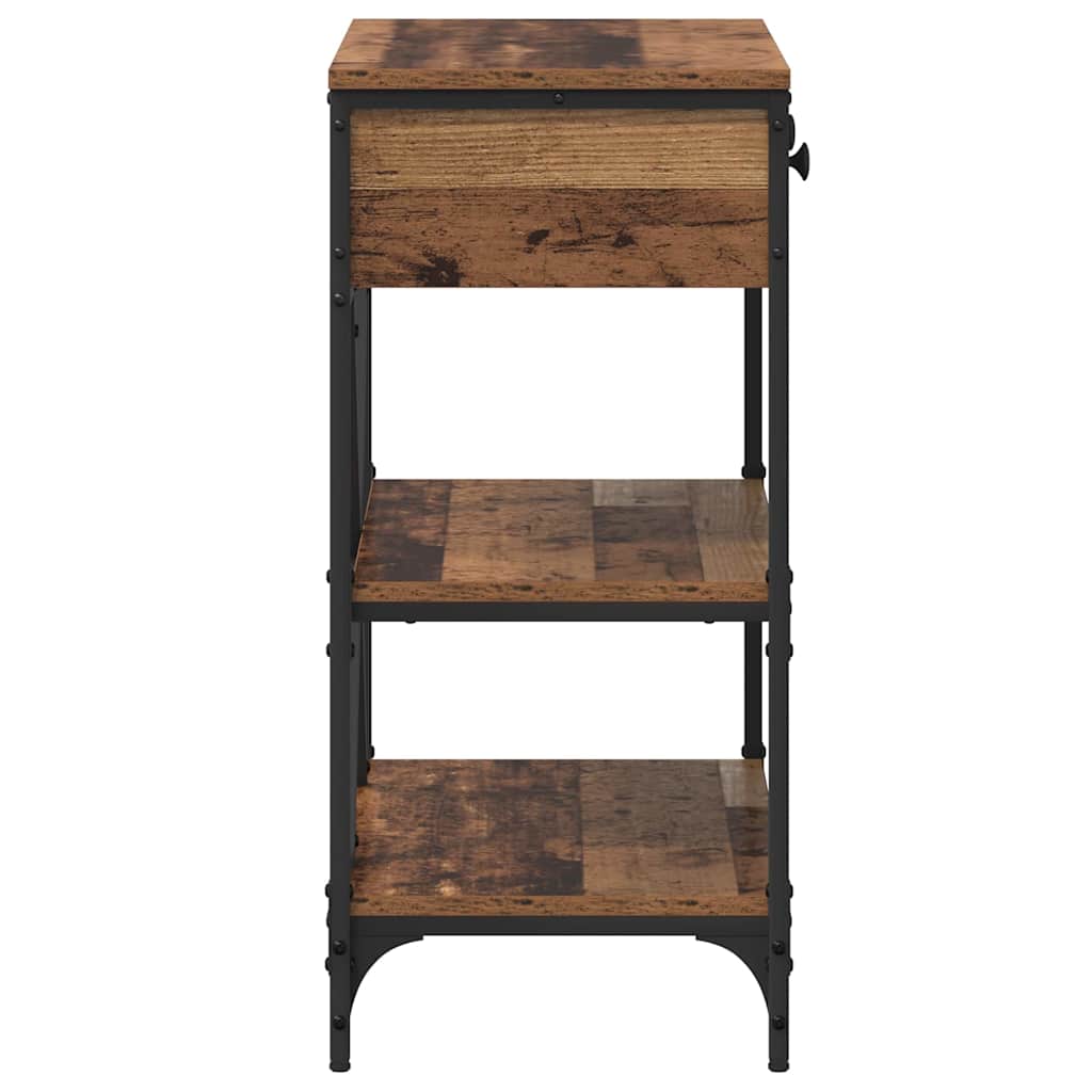 vidaXL Console Table with Drawer Brown 75 x 34.5 x 75 cm Wood