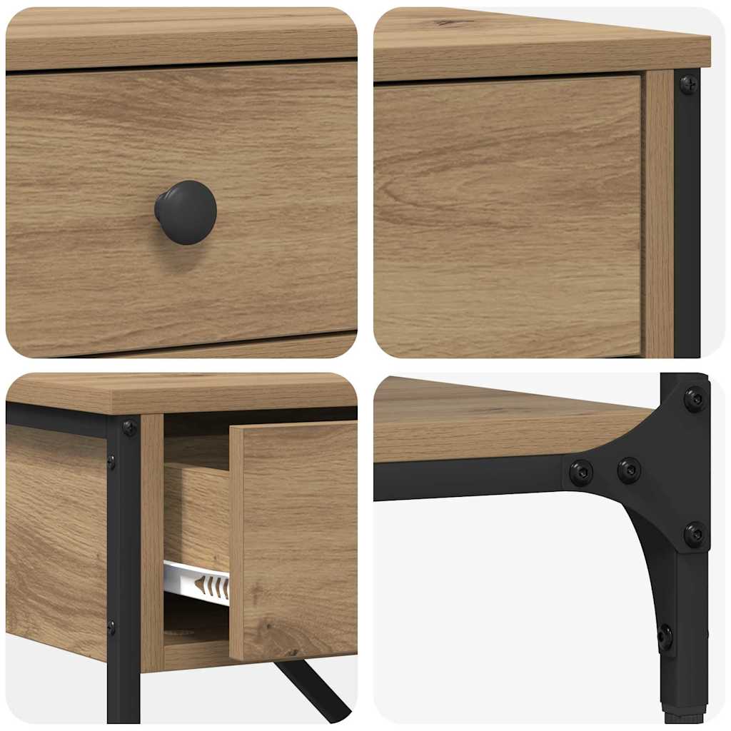vidaXL Console Table with Drawer Brown 75 x 34.5 x 75 cm Wood