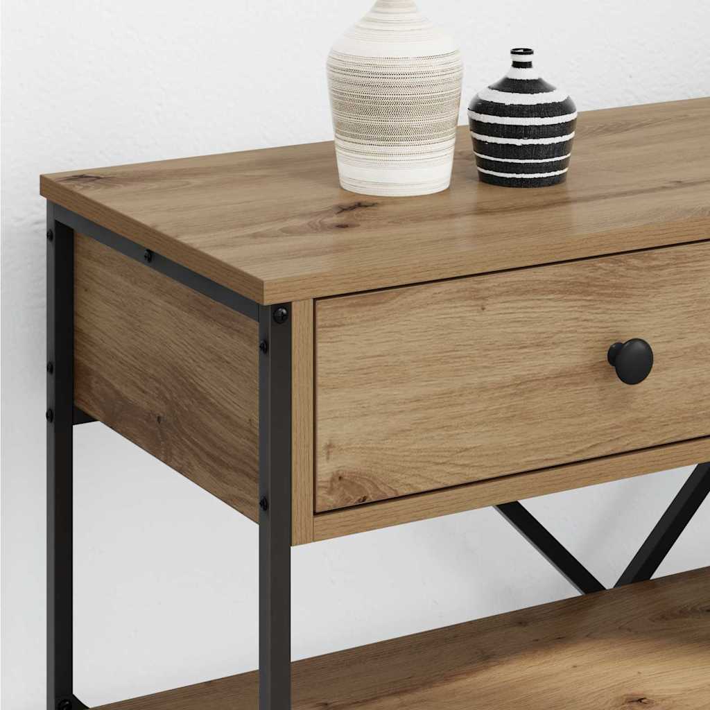vidaXL Console Table with Drawer Brown 75 x 34.5 x 75 cm Wood