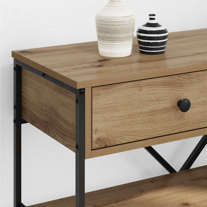 vidaXL Console Table with Drawer Brown 75 x 34.5 x 75 cm Wood