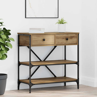 vidaXL Console Table with Drawer Brown 75 x 34.5 x 75 cm Wood