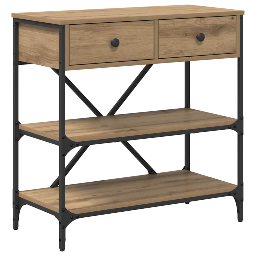 vidaXL Console Table with Drawer Brown 75 x 34.5 x 75 cm Wood