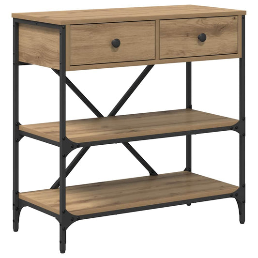 vidaXL Console Table with Drawer Brown 75 x 34.5 x 75 cm Wood