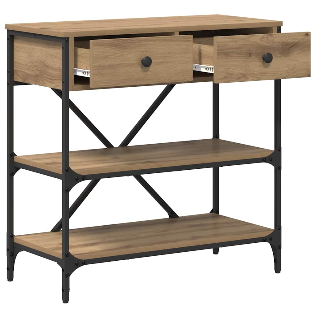 vidaXL Console Table with Drawer Brown 75 x 34.5 x 75 cm Wood