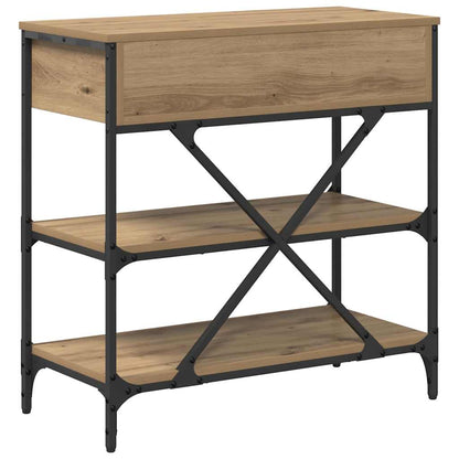 vidaXL Console Table with Drawer Brown 75 x 34.5 x 75 cm Wood