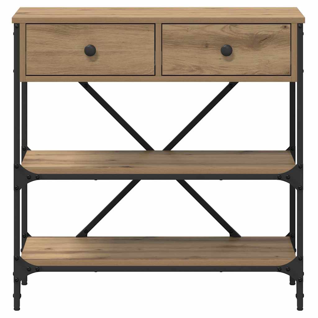 vidaXL Console Table with Drawer Brown 75 x 34.5 x 75 cm Wood