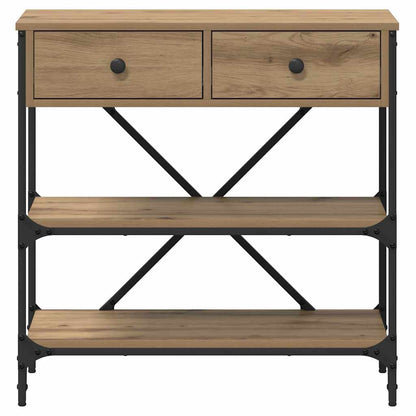 vidaXL Console Table with Drawer Brown 75 x 34.5 x 75 cm Wood