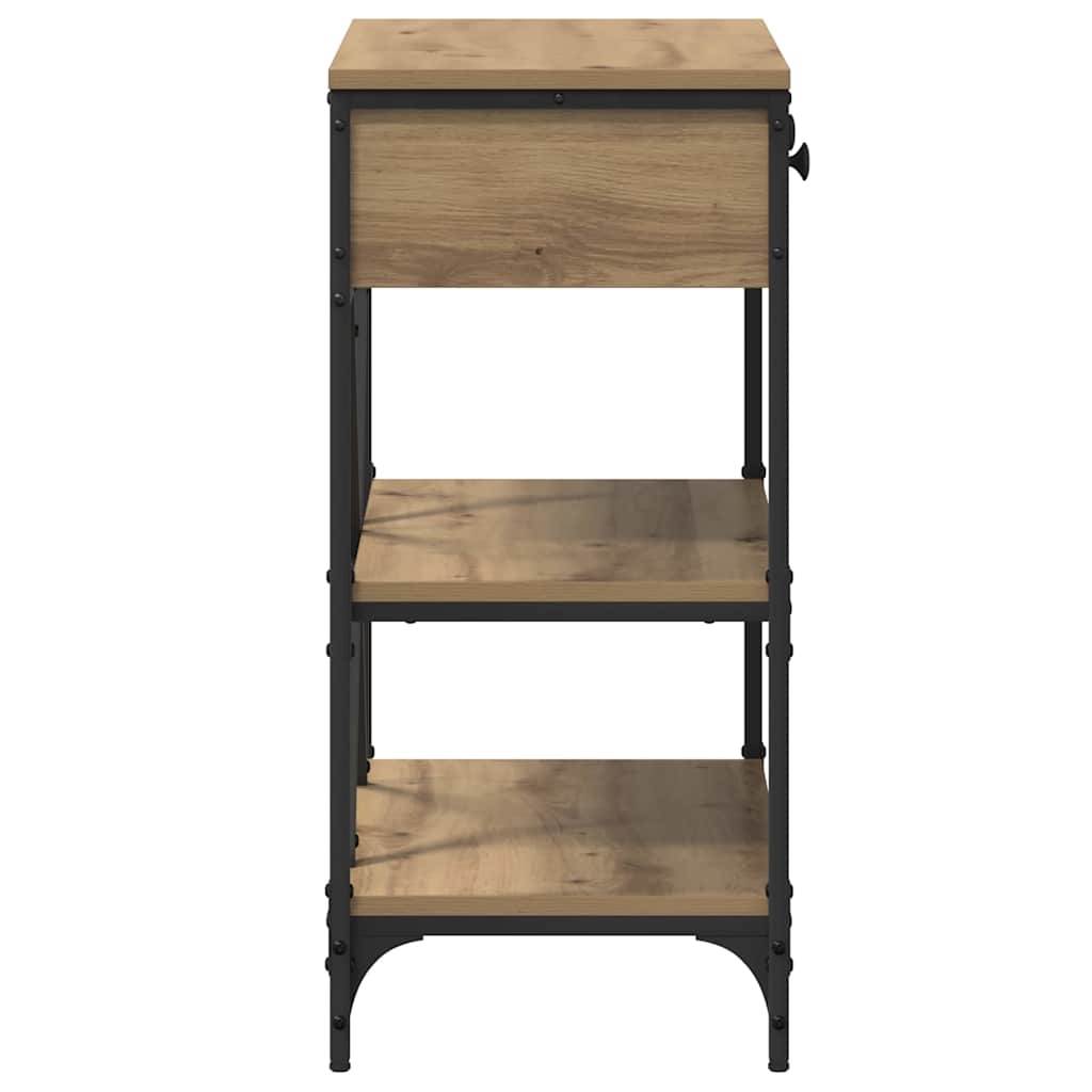 vidaXL Console Table with Drawer Brown 75 x 34.5 x 75 cm Wood