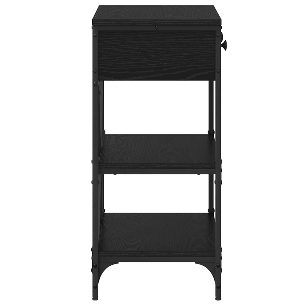 vidaXL Console Table with Drawer Black Oak 75 x 34.5 x 75 cm Wood