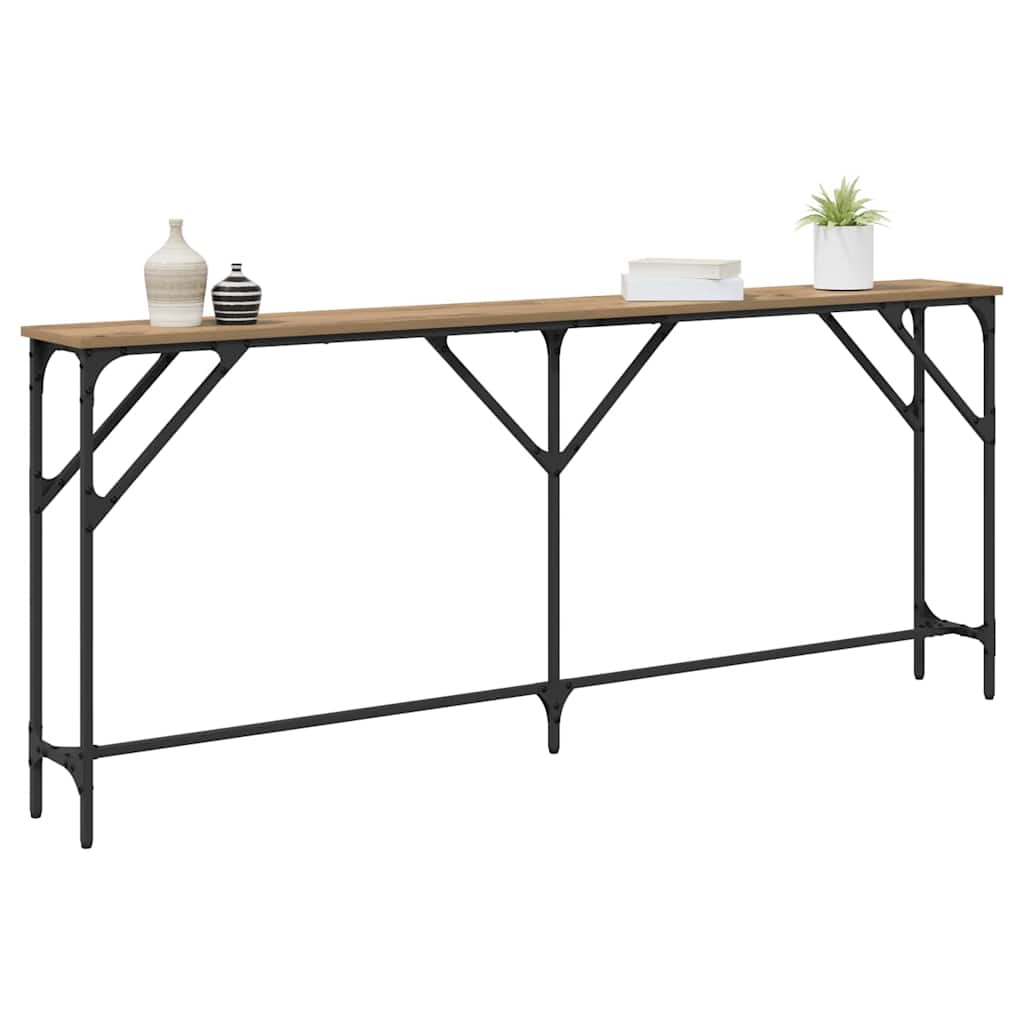 vidaXL Console Table Artisan oak 180 x 23 x 75 cm