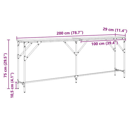 vidaXL Console Table Artisan oak 200 x 29 x 75 cm