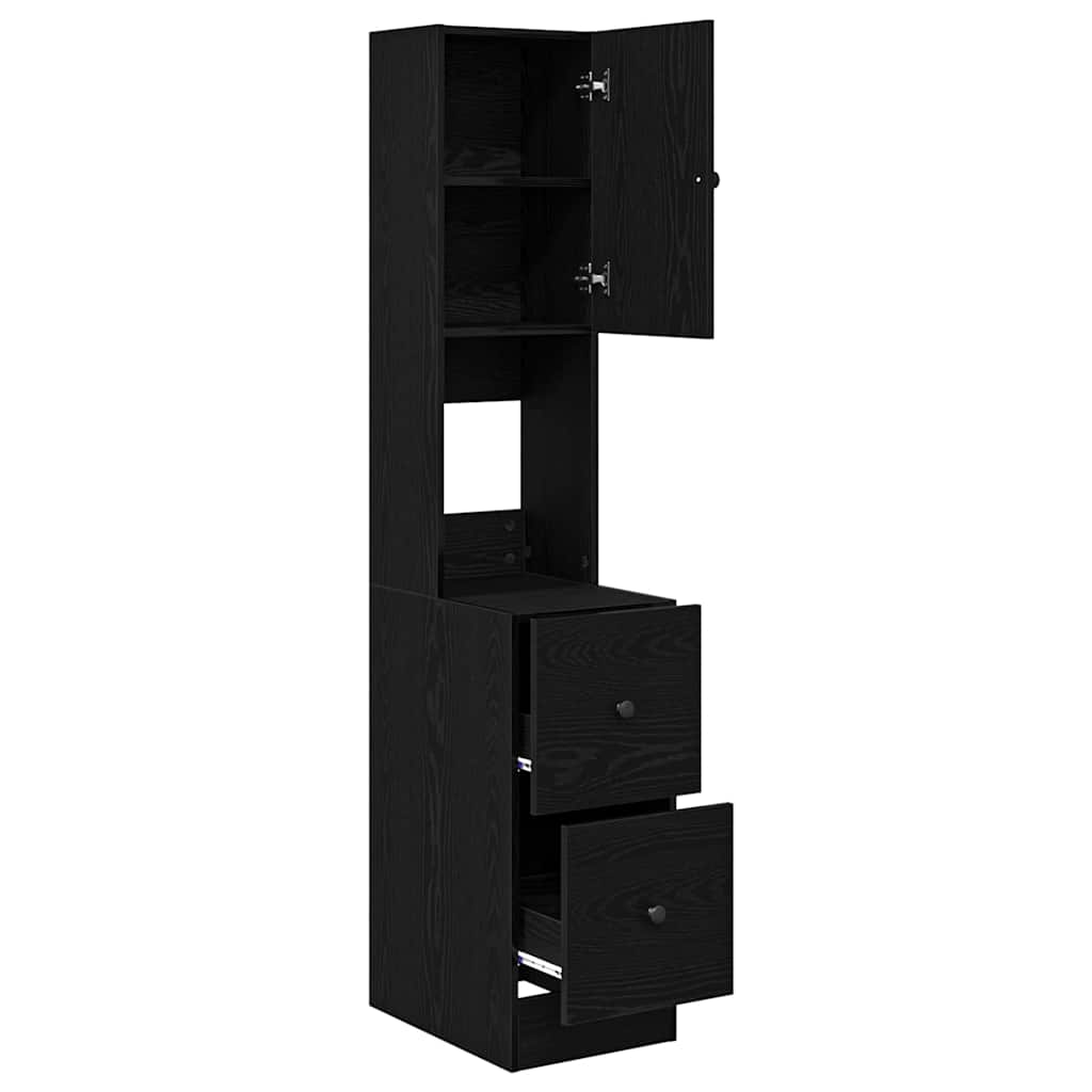 vidaXL Kitchen Sideboard with Drawer Black Oak 32 x 50 x 180 cm