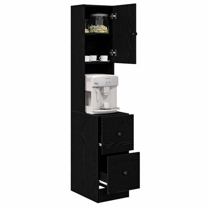 vidaXL Kitchen Sideboard with Drawer Black Oak 32 x 50 x 180 cm