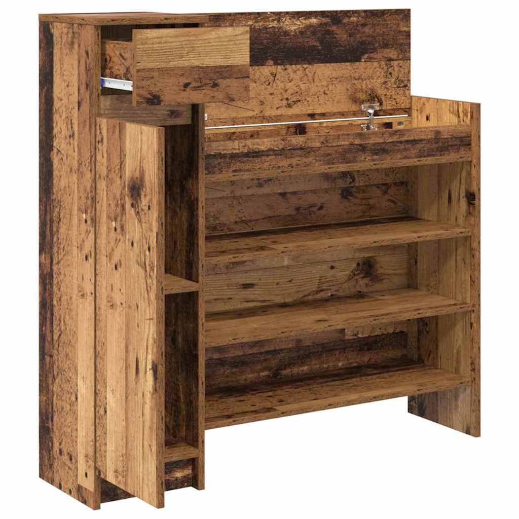 vidaXL Shoe Cabinet 100.5 x 28 x 100 cm Engineered Wood Old Wood