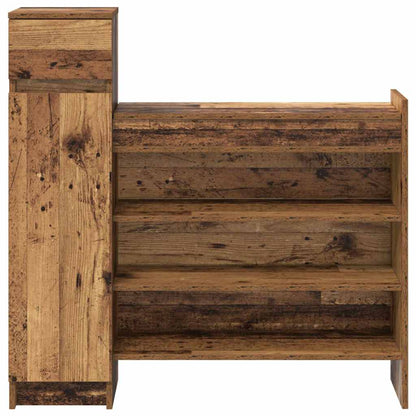 vidaXL Shoe Cabinet 100.5 x 28 x 100 cm Engineered Wood Old Wood