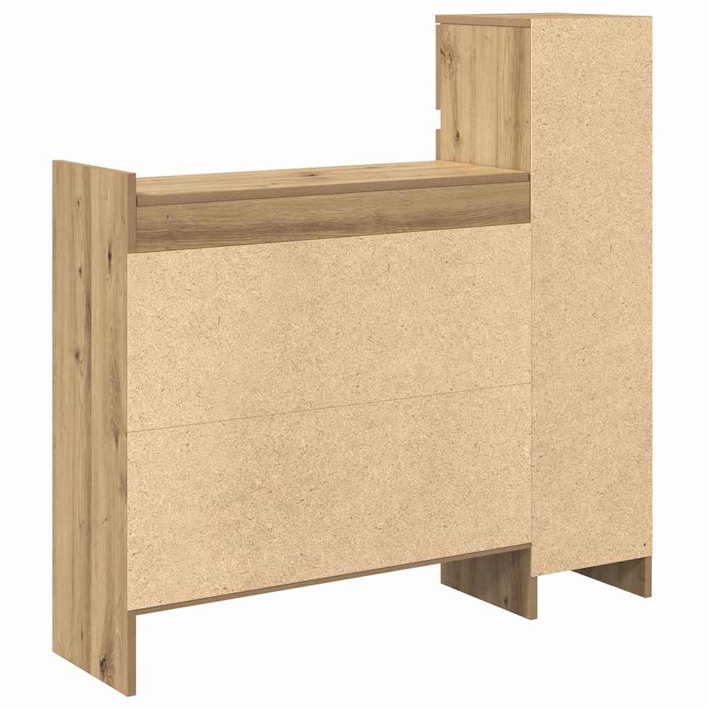 vidaXL Shoe Cabinet Artisan Oak 100.5 x 28 x 100 cm Engineered Wood