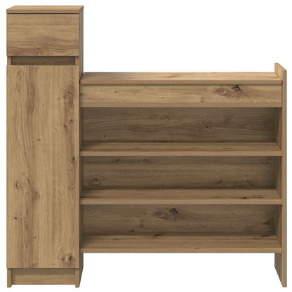 vidaXL Shoe Cabinet Artisan Oak 100.5 x 28 x 100 cm Engineered Wood
