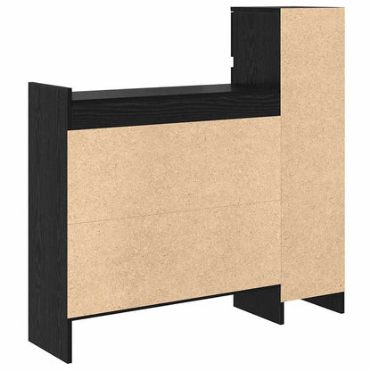 vidaXL Shoe Cabinet Black Oak 100.5 x 28 x 100 cm Engineered Wood