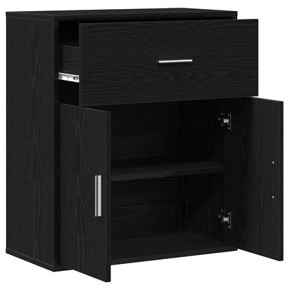 vidaXL Sideboard with Drawer Black Oak 60 x 31 x 70 cm Engineered Wood