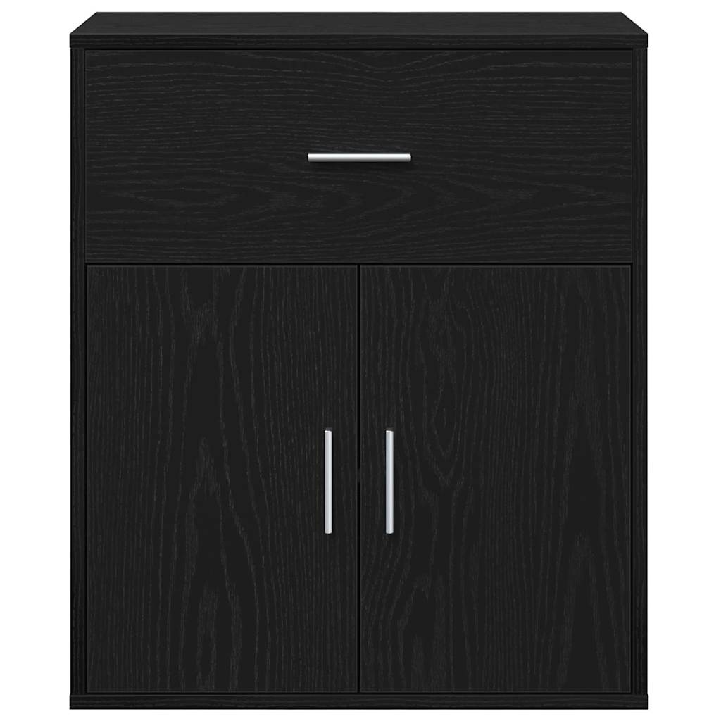 vidaXL Sideboard with Drawer Black Oak 60 x 31 x 70 cm Engineered Wood
