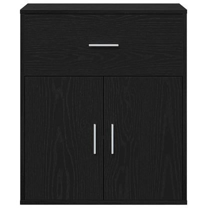 vidaXL Sideboard with Drawer Black Oak 60 x 31 x 70 cm Engineered Wood