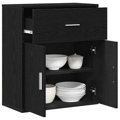 vidaXL Sideboard with Drawer Black Oak 60 x 31 x 70 cm Engineered Wood