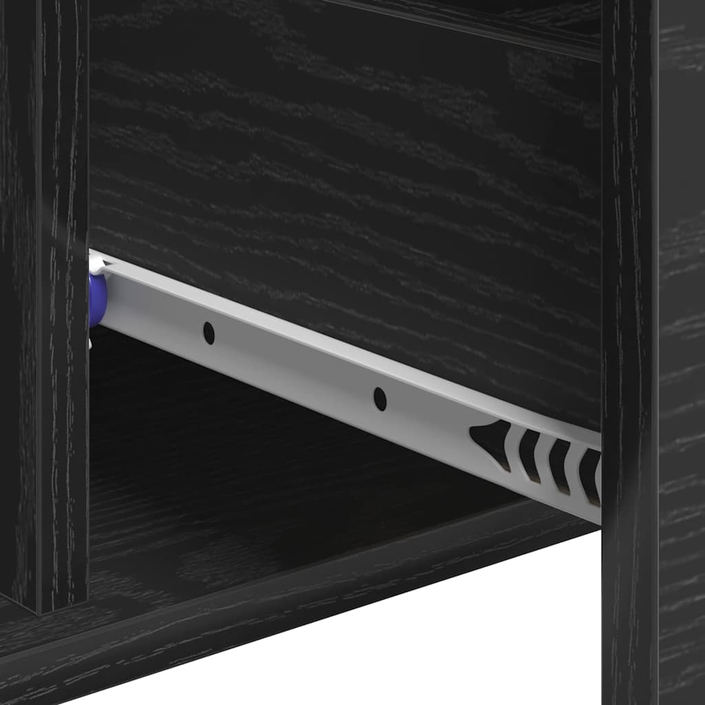 vidaXL Sideboard with Drawer Black Oak 60 x 31 x 70 cm Engineered Wood