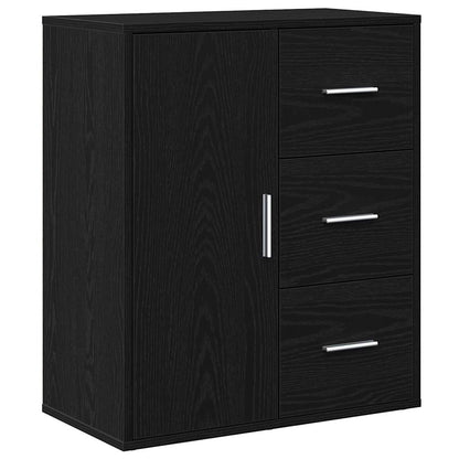 vidaXL Sideboard with Drawer Black Oak 60 x 31 x 70 cm Engineered Wood