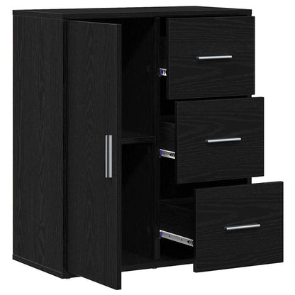 vidaXL Sideboard with Drawer Black Oak 60 x 31 x 70 cm Engineered Wood