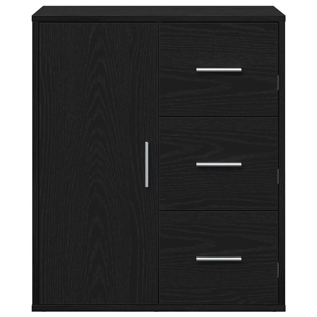 vidaXL Sideboard with Drawer Black Oak 60 x 31 x 70 cm Engineered Wood