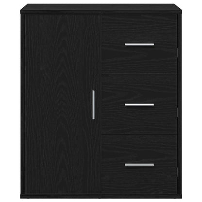 vidaXL Sideboard with Drawer Black Oak 60 x 31 x 70 cm Engineered Wood