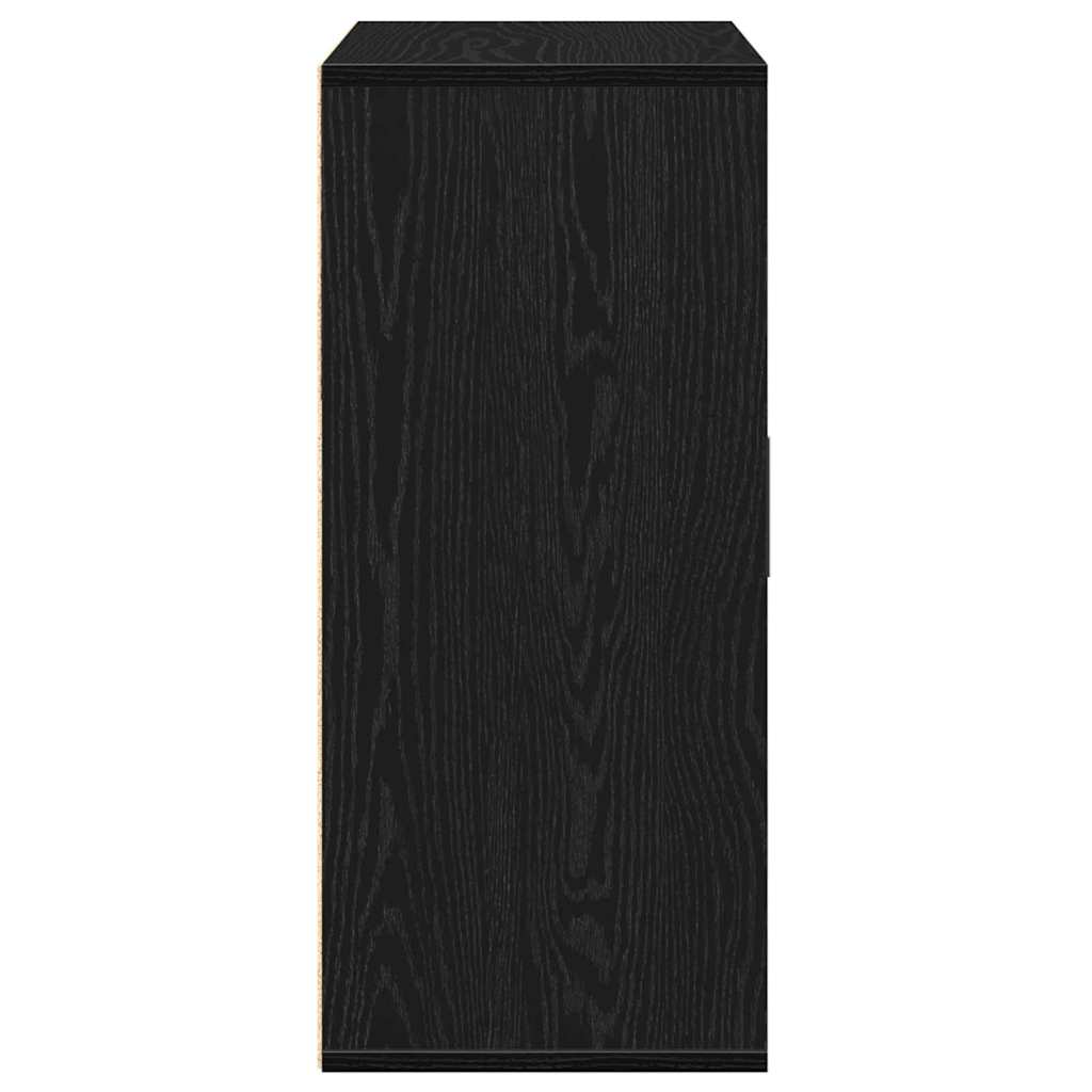 vidaXL Sideboard with Drawer Black Oak 60 x 31 x 70 cm Engineered Wood